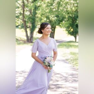 Jj House A-Line Chiffon Bridesmaid Dress Dusty Lavender Long Sleeveless